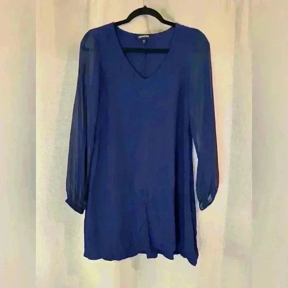 Women’s Blue Long Sleeve Express Dress - Picture 1 of 7